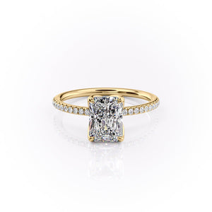 The Pave Lisa Set With A 2 Carat Radiant Lab Diamond