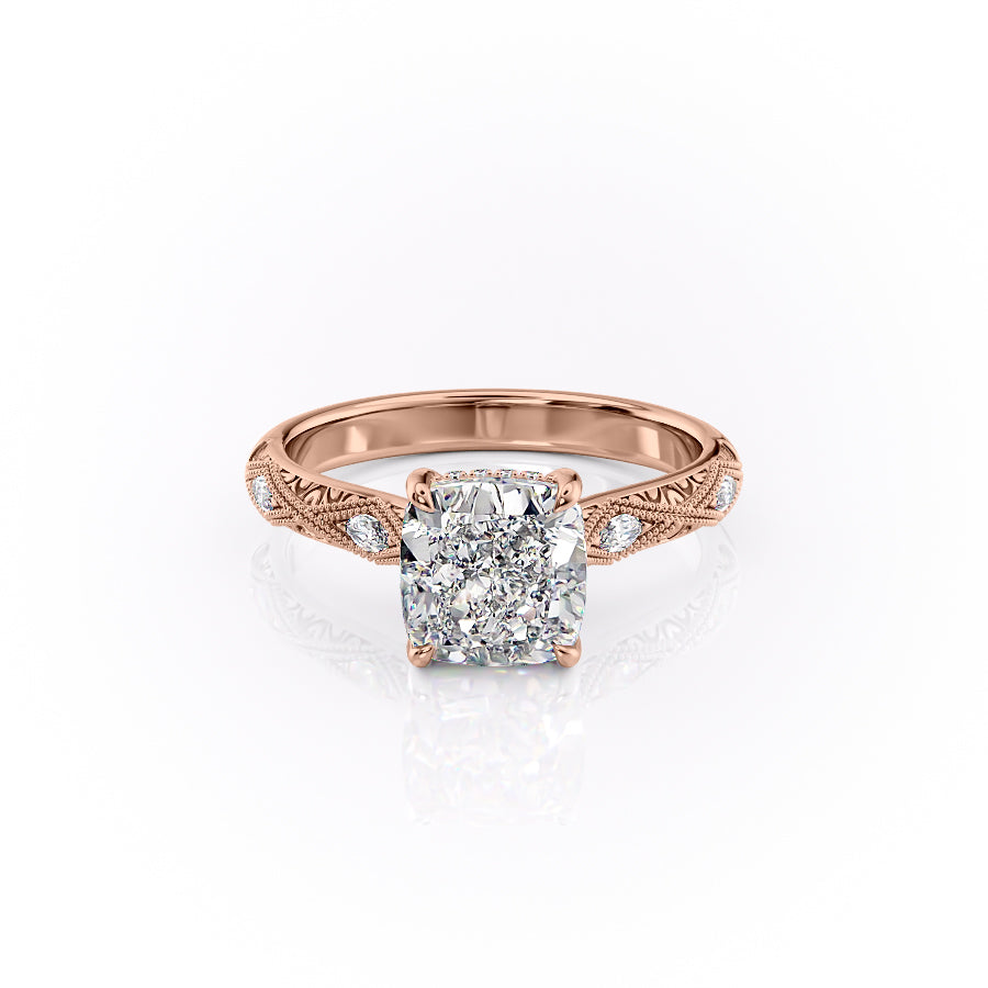 The Claudia Set With A 4.5 Carat Cushion Moissanite