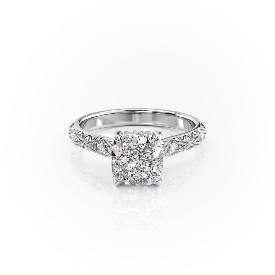 The Claudia Set With A 2 Carat Cushion Lab Diamond