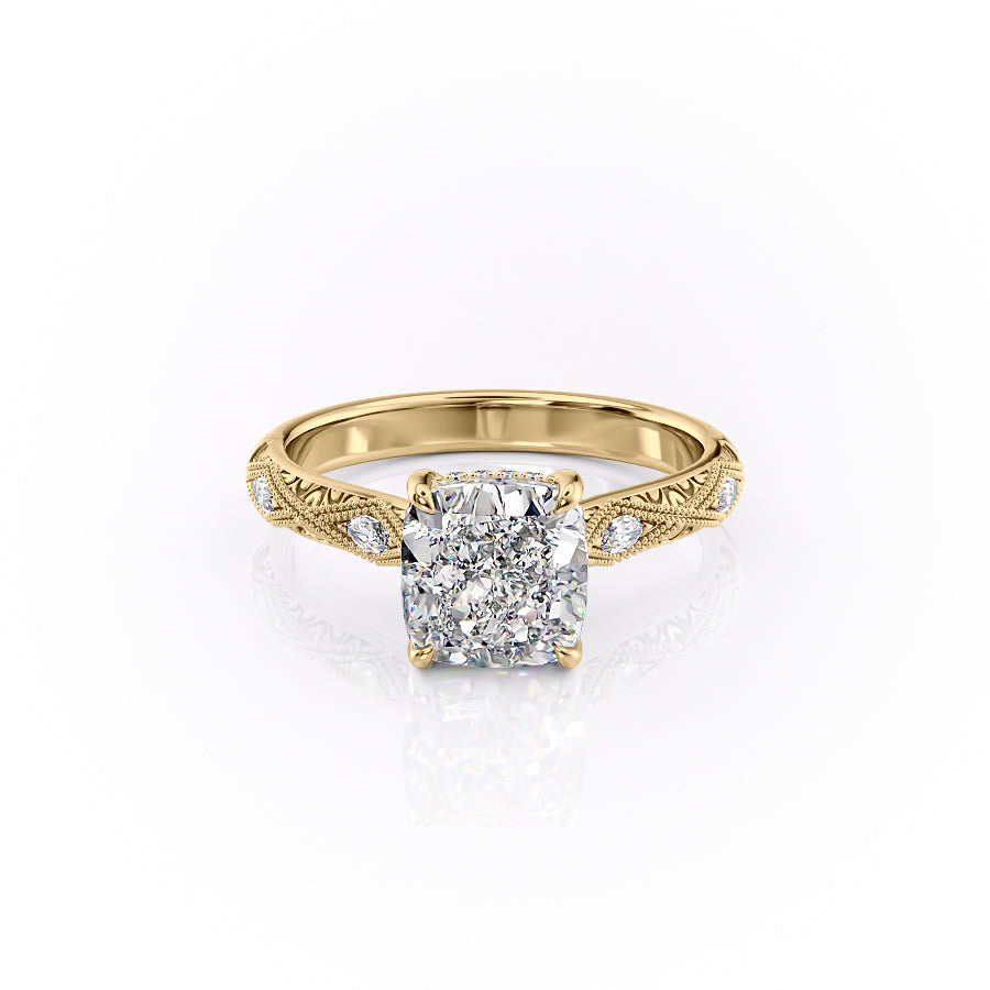 The Claudia Set With A 3 Carat Cushion Moissanite