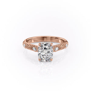 The Claudia Set With A 2.5 Carat Elongated Cushion Lab Diamond