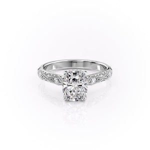 The Claudia Set With A 1.5 Carat Elongated Cushion Lab Diamond