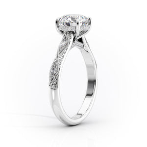 The Claudia Set With A 2 Carat Elongated Cushion Lab Diamond