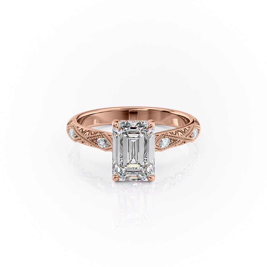 The Claudia Set With A 3 Carat Emerald Lab Diamond