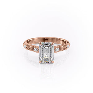The Claudia Set With A 1 Carat Emerald Lab Diamond