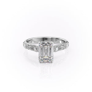 The Claudia Set With A 1.5 Carat Emerald Moissanite