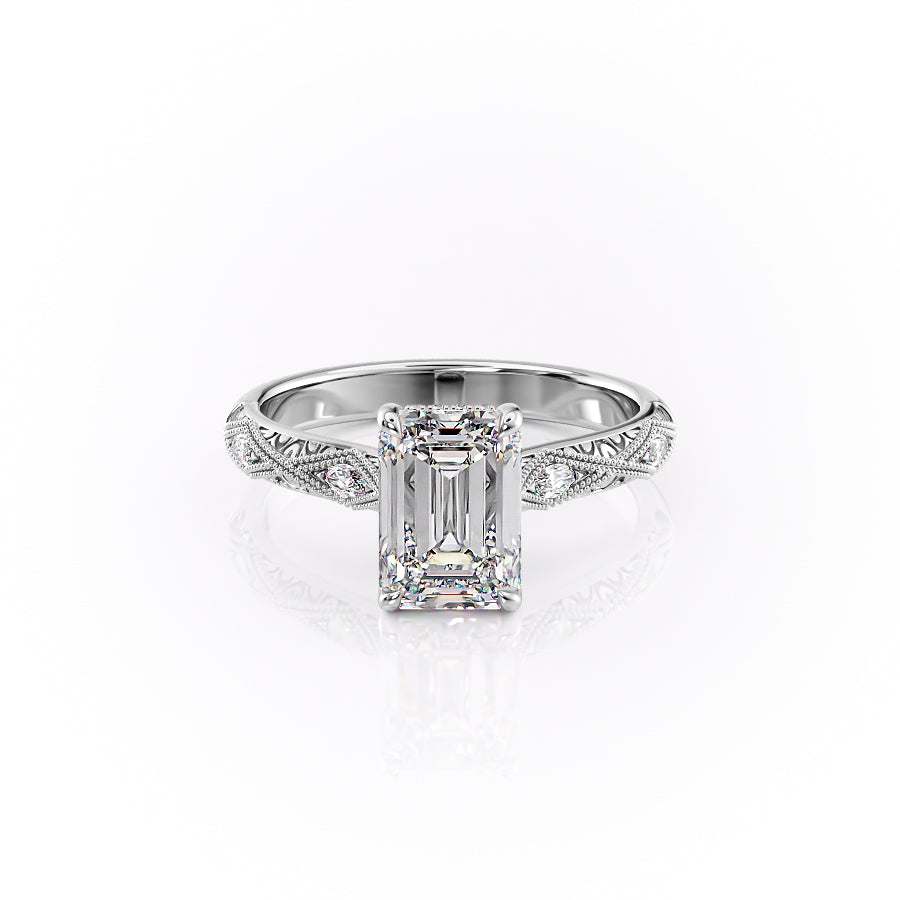 The Claudia Set With A 5 Carat Emerald Moissanite