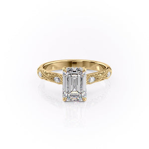 The Claudia Set With A 1 Carat Emerald Lab Diamond