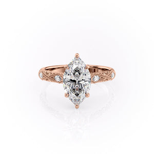 The Claudia Set With A 1.5 Carat Marquise Lab Diamond