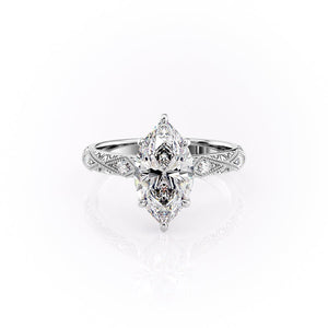 The Claudia Set With A 1 Carat Marquise Moissanite