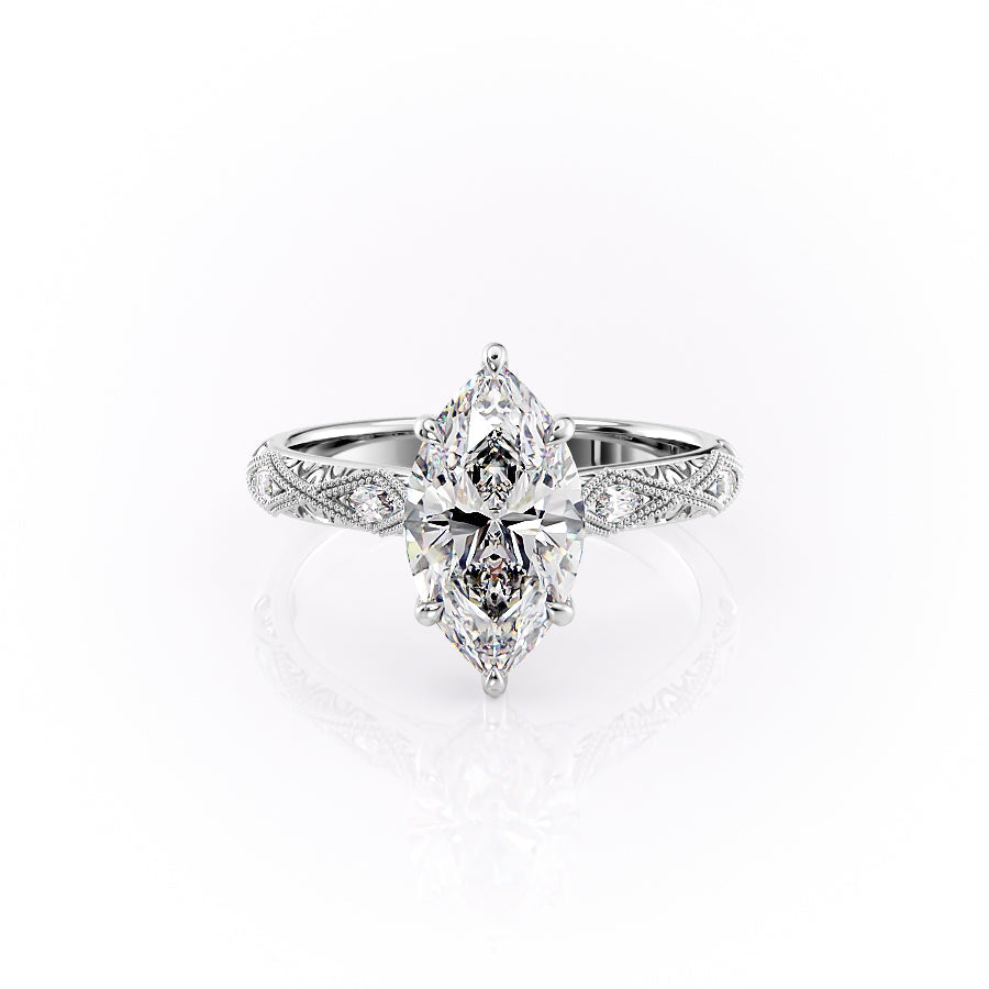 The Claudia Set With A 2.5 Carat Marquise Moissanite