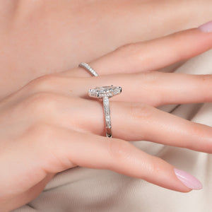 The Claudia Set With A 1 Carat Marquise Lab Diamond