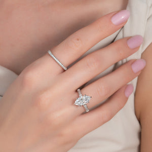 The Claudia Set With A 1 Carat Marquise Lab Diamond