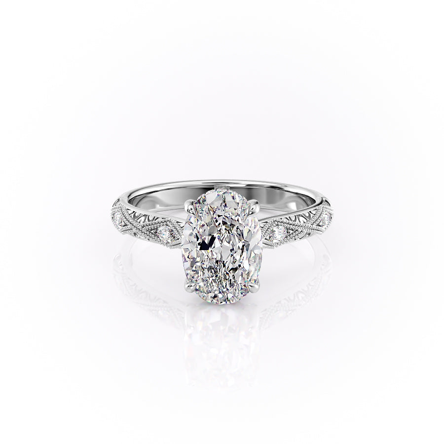 The Claudia Set With A 3 Carat Oval Moissanite