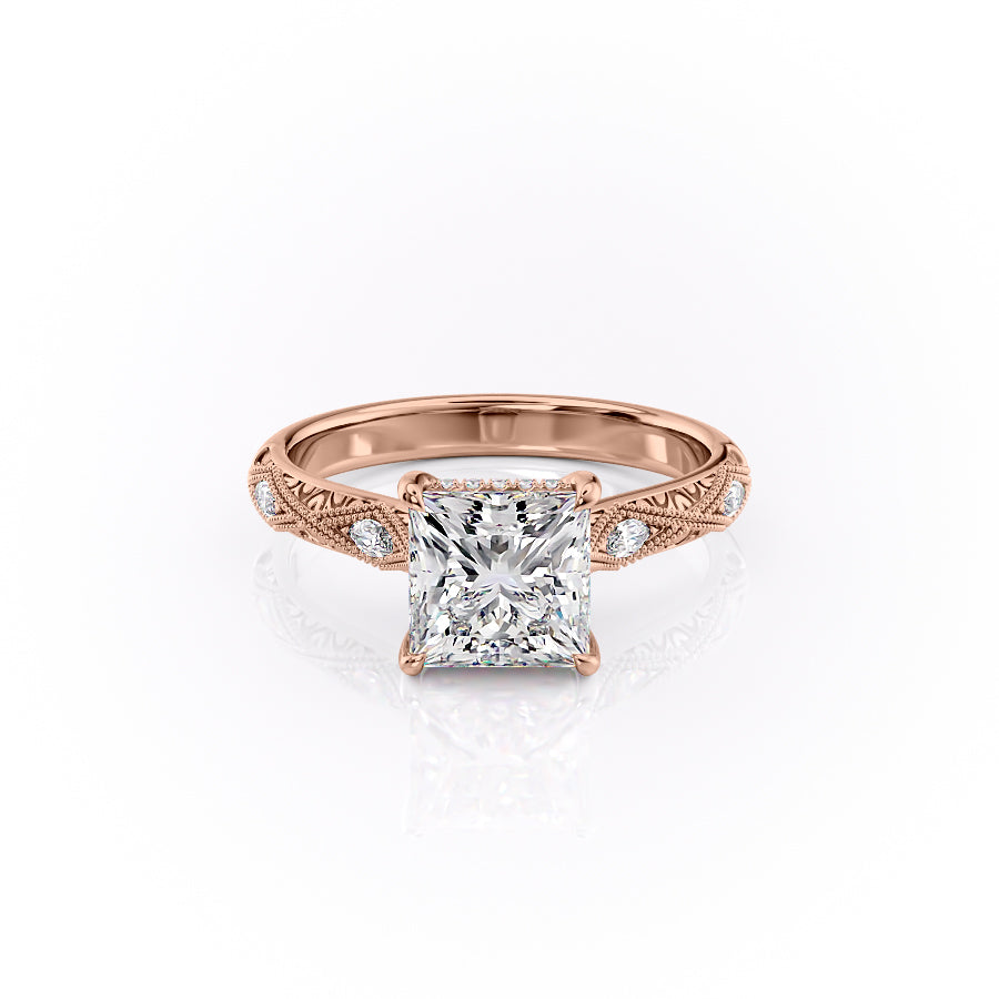 The Claudia Set With A 1 Carat Princess Moissanite
