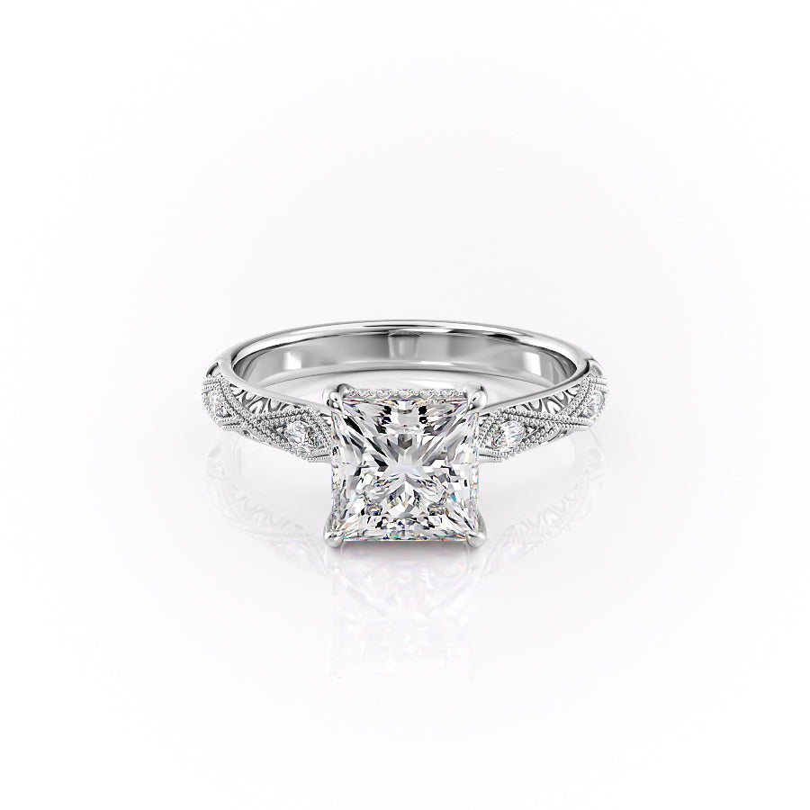 The Claudia Set With A 3 Carat Princess Lab Diamond