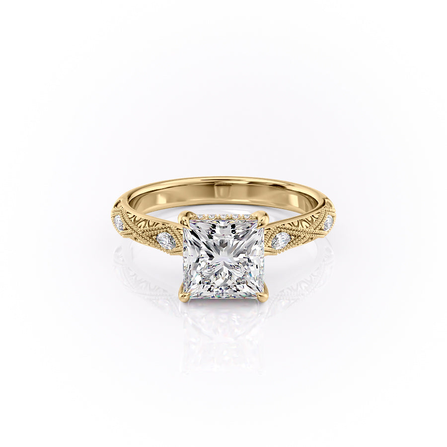 The Claudia Set With A 1 Carat Princess Moissanite