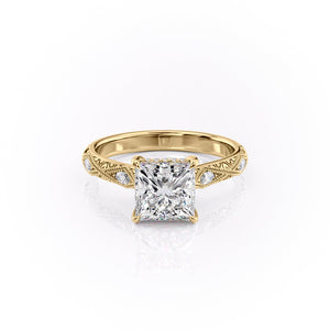 The Claudia Set With A 2 Carat Princess Lab Diamond