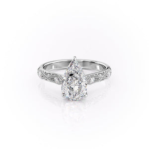 The Claudia Set With A 1 Carat Pear Lab Diamond