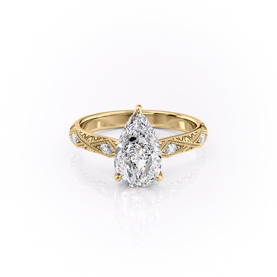 The Claudia Set With A 2 Carat Pear Lab Diamond