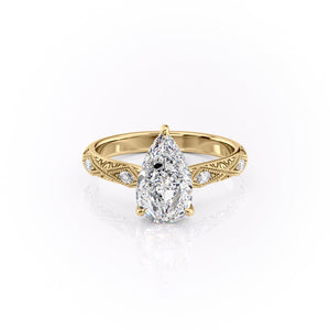The Claudia Set With A 2.5 Carat Pear Moissanite