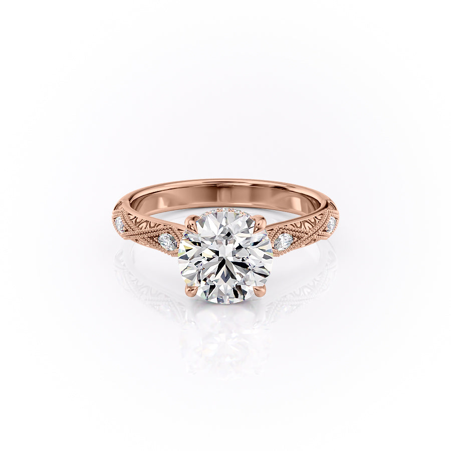 The Claudia Set With A 1 Carat Round Lab Diamond