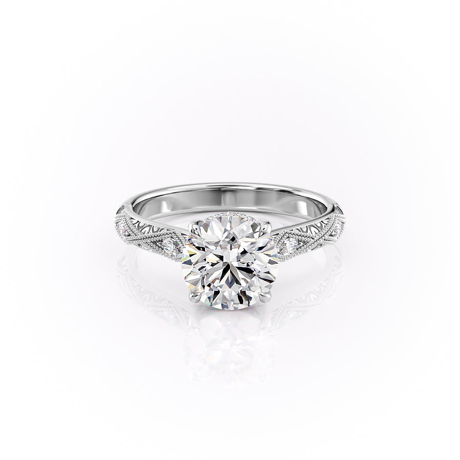 The Claudia Set With A 2.5 Carat Round Lab Diamond