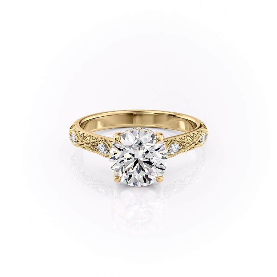 The Claudia Set With A 3.5 Carat Round Moissanite