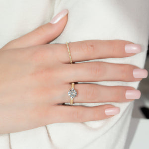 The Claudia Set With A 2.5 Carat Round Lab Diamond