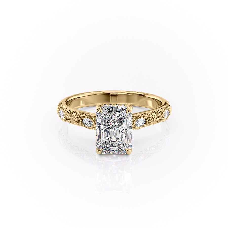The Claudia Set With A 2.5 Carat Radiant Moissanite
