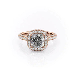 The Kylie Set With A 4.5 Carat Cushion Moissanite