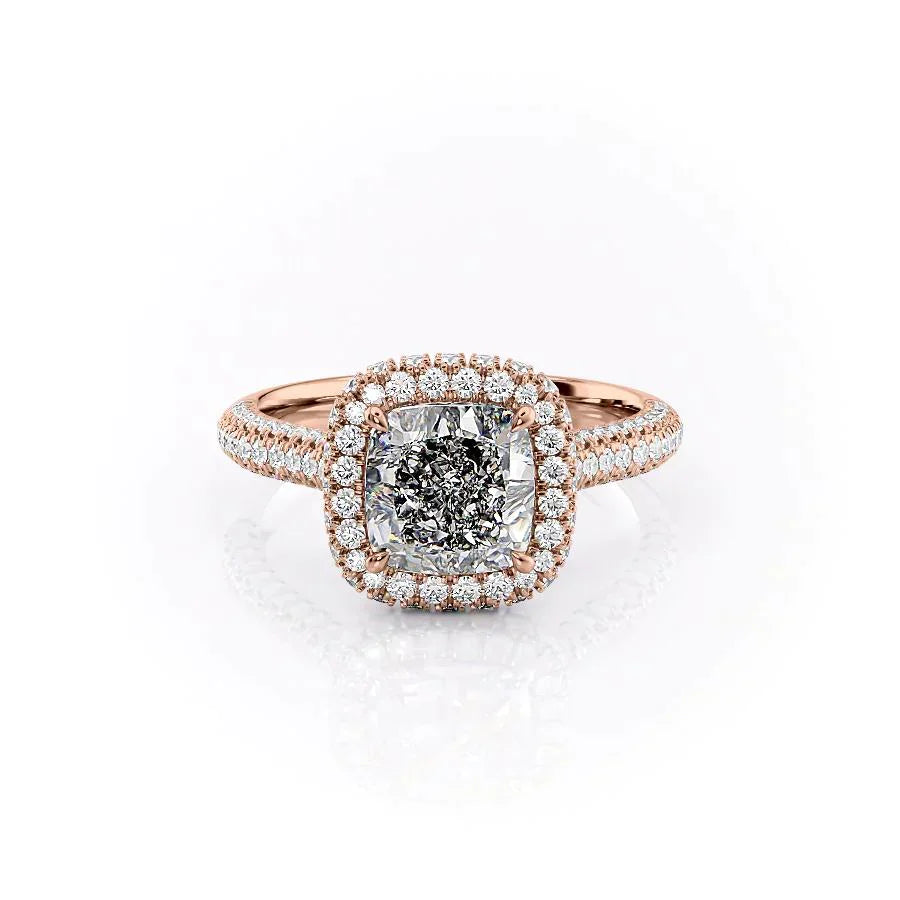 The Kylie Set With A 1.5 Carat Cushion Moissanite