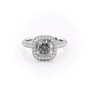 The Kylie Set With A 2 Carat Cushion Moissanite
