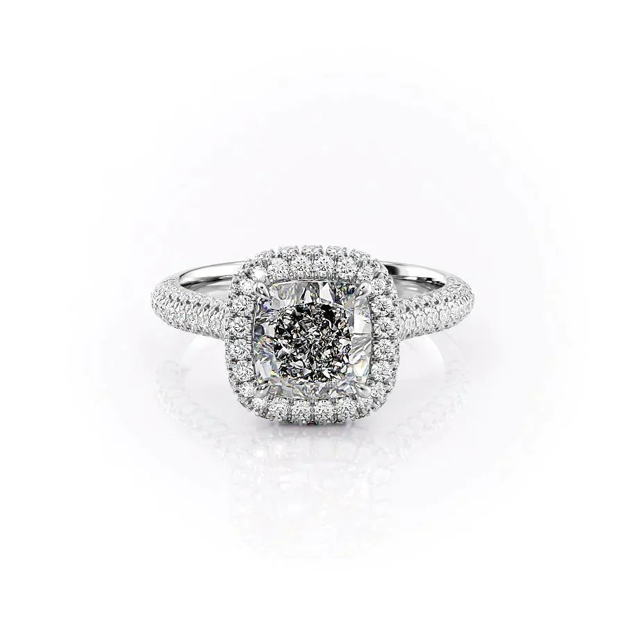 The Kylie Set With A 4.5 Carat Cushion Moissanite