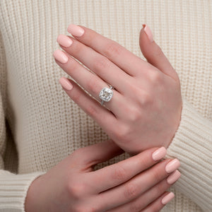 The Kylie Set With A 2.5 Carat Cushion Lab Diamond