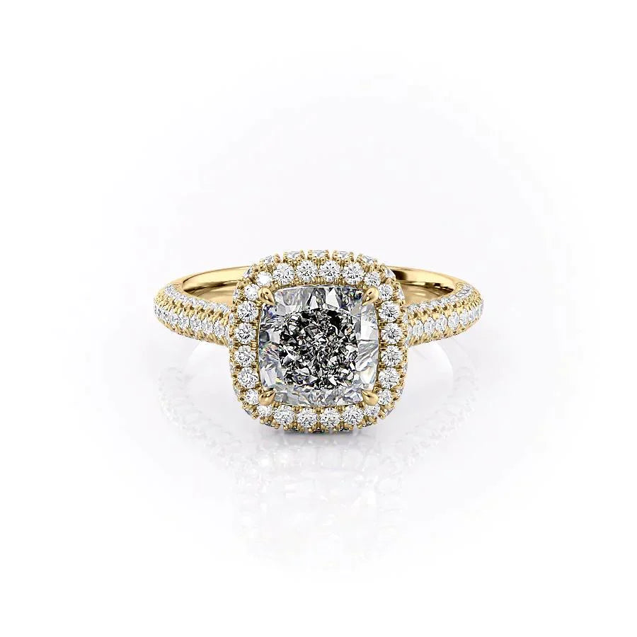 The Kylie Set With A 1 Carat Cushion Lab Diamond