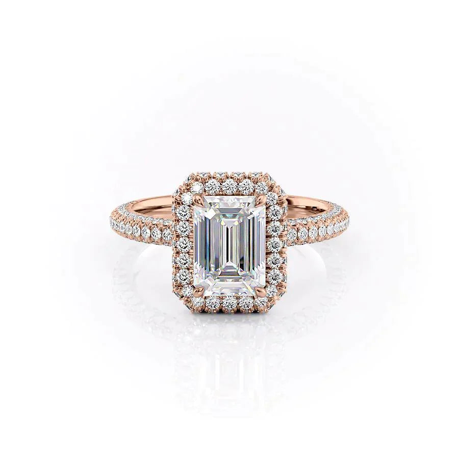 The Kylie Set With A 2.5 Carat Emerald Moissanite