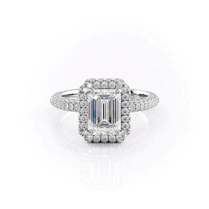 The Kylie Set With A 4.5 Carat Emerald Moissanite