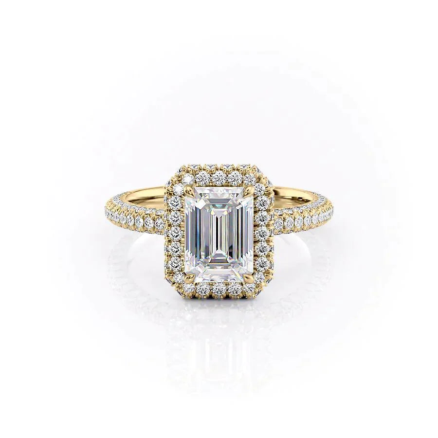 The Kylie Set With A 3.5 Carat Emerald Moissanite