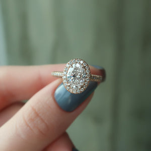 The Kylie Set With A 1 Carat Oval Lab Diamond