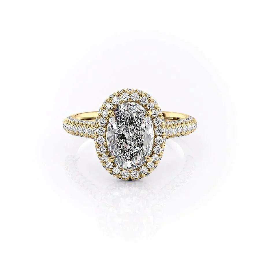 The Kylie Set With A 3.5 Carat Oval Moissanite