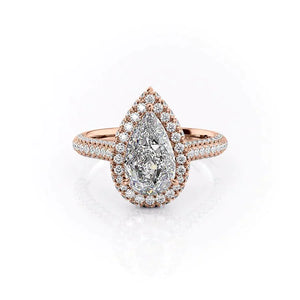 The Kylie Set With A 3 Carat Pear Moissanite