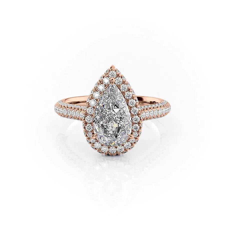 The Kylie Set With A 2.5 Carat Pear Lab Diamond