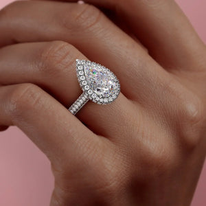 The Kylie Set With A 2.5 Carat Pear Lab Diamond