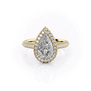 The Kylie Set With A 3 Carat Pear Lab Diamond