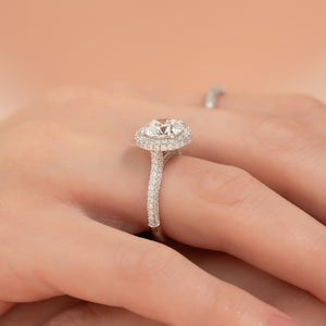 The Kylie Set With A 3 Carat Round Lab Diamond