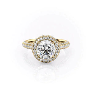 The Kylie Set With A 3 Carat Round Lab Diamond
