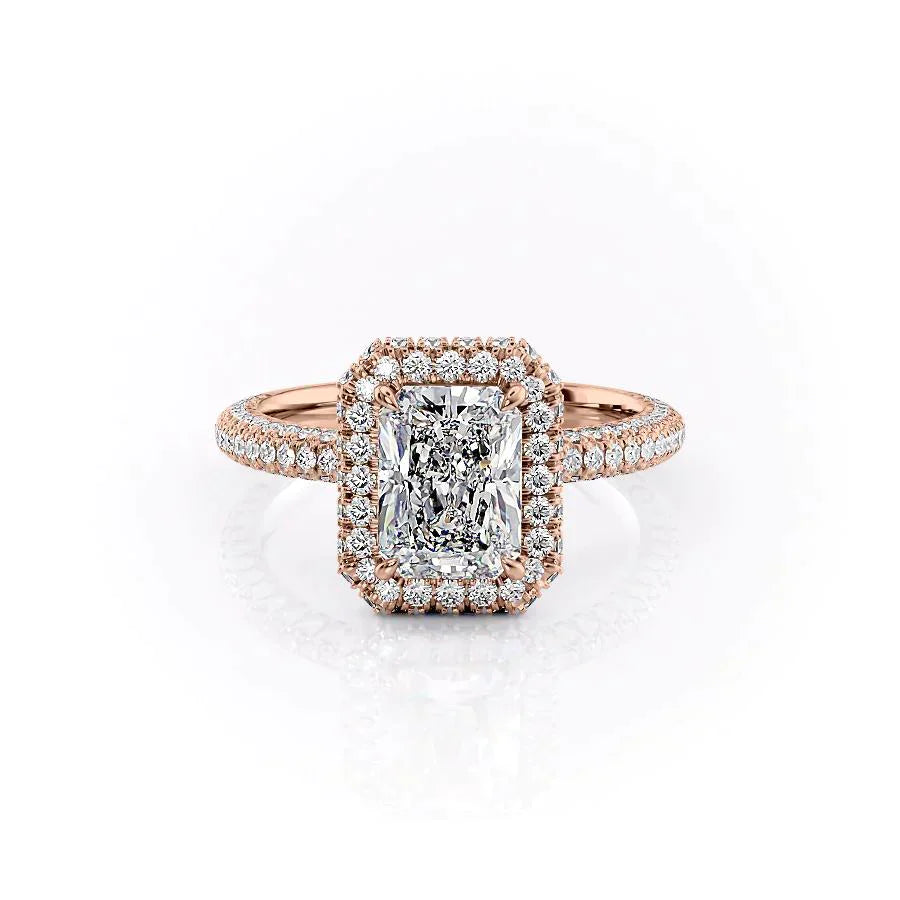 The Kylie Set With A 3 Carat Radiant Moissanite