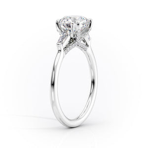 The Baguettes Megan Set With A 2 Carat Cushion Lab Diamond