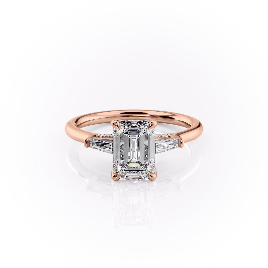 The Baguettes Megan Set With A 2 Carat Emerald Moissanite